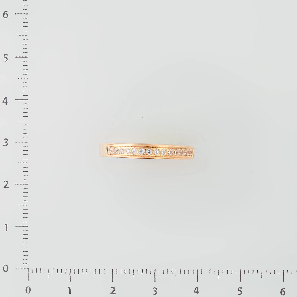 Кольцо с фианитом из красного золота 585 пробы