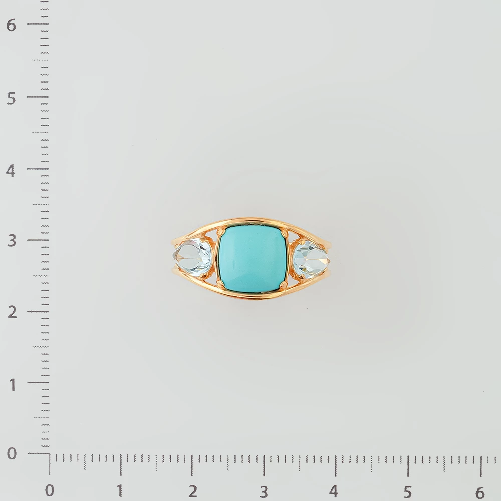 Кольцо с бирюзой из красного золота 585 пробы