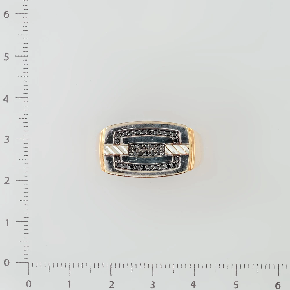 Кольцо с фианитом из красного золота 585 пробы