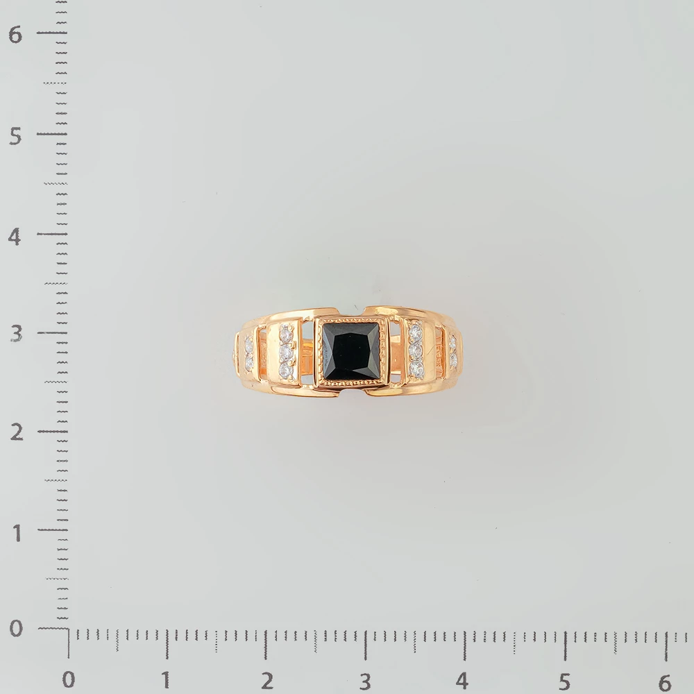 Кольцо с фианитом из красного золота 585 пробы