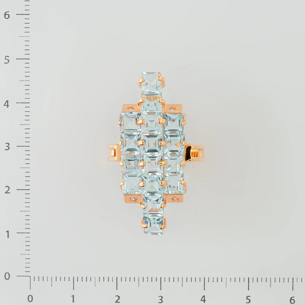 Кольцо с топазом из красного золота 585 пробы