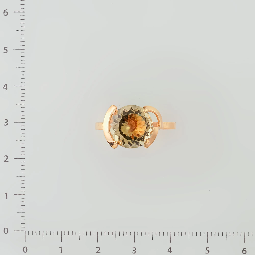 Кольцо с празиолитом из красного золота 585 пробы