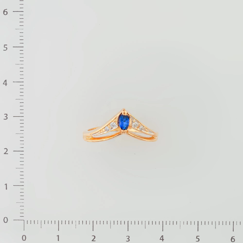 Кольцо с ситаллом из красного золота 585 пробы