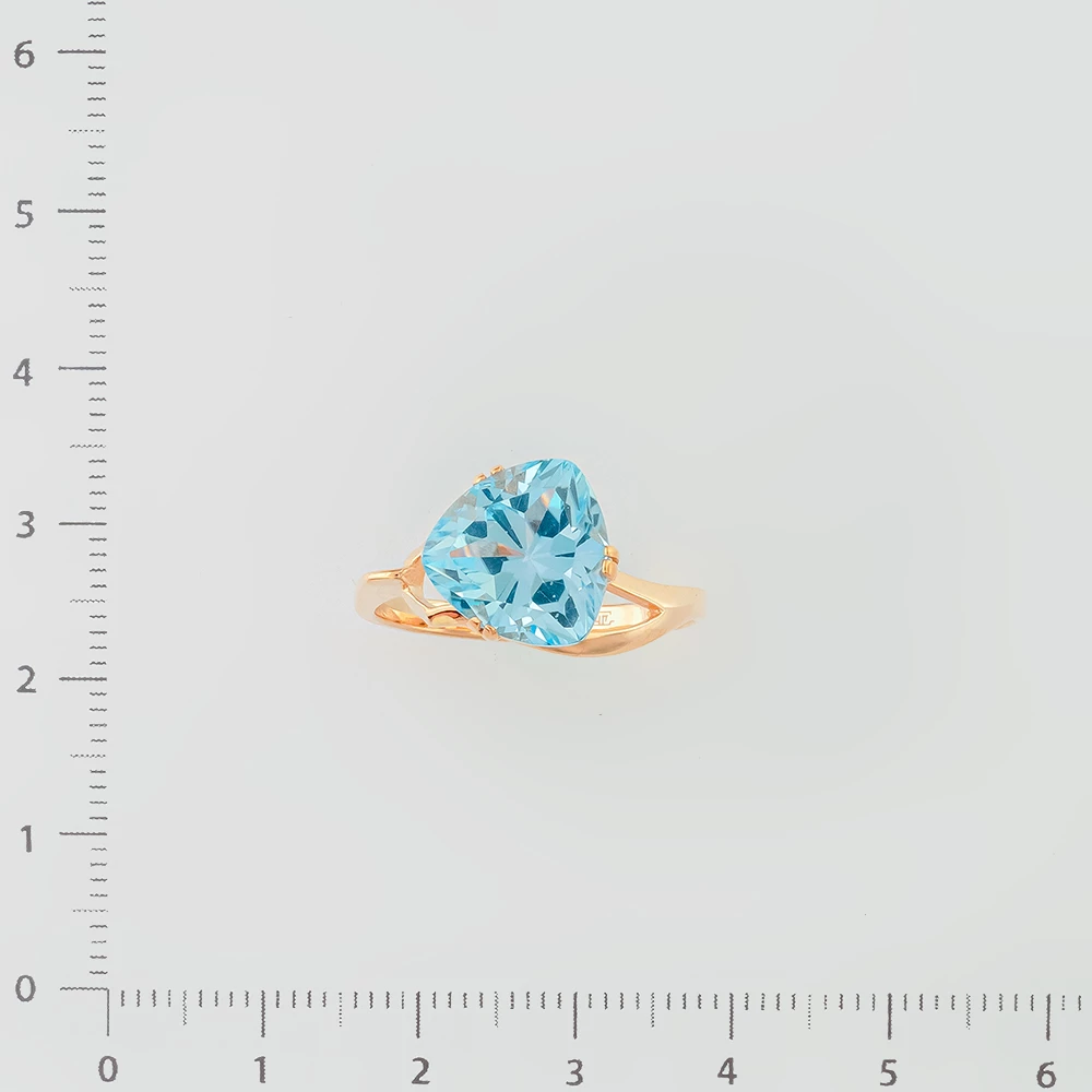 Кольцо с топазом из красного золота 585 пробы