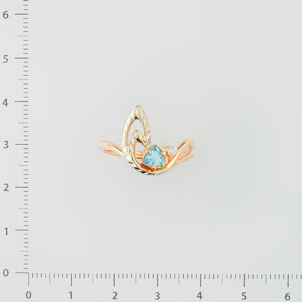 Кольцо с топазом из красного золота 585 пробы