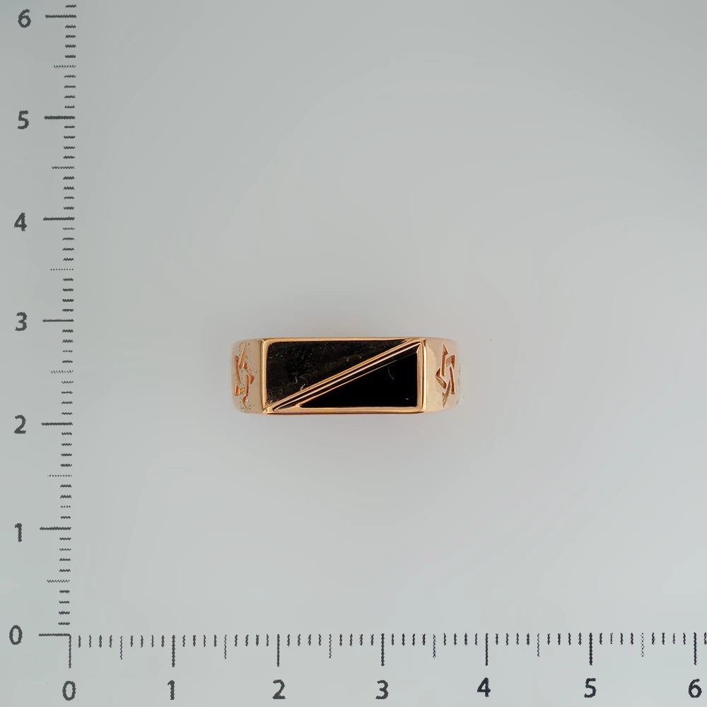 Кольцо с фианитом из красного золота 585 пробы