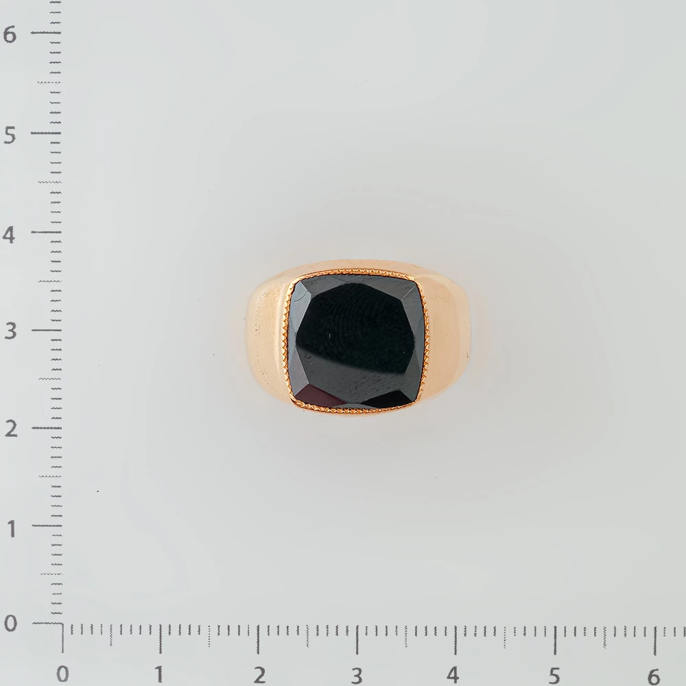 Кольцо с ониксом из красного золота 585 пробы