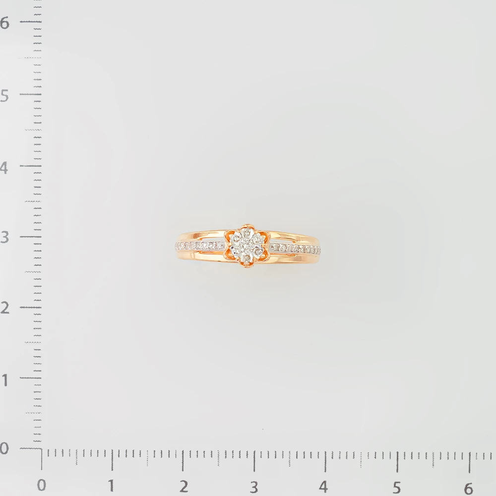 Кольцо с бриллиантом из красного золота 585 пробы