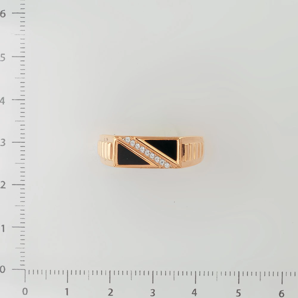 Кольцо с фианитом из красного золота 375 пробы