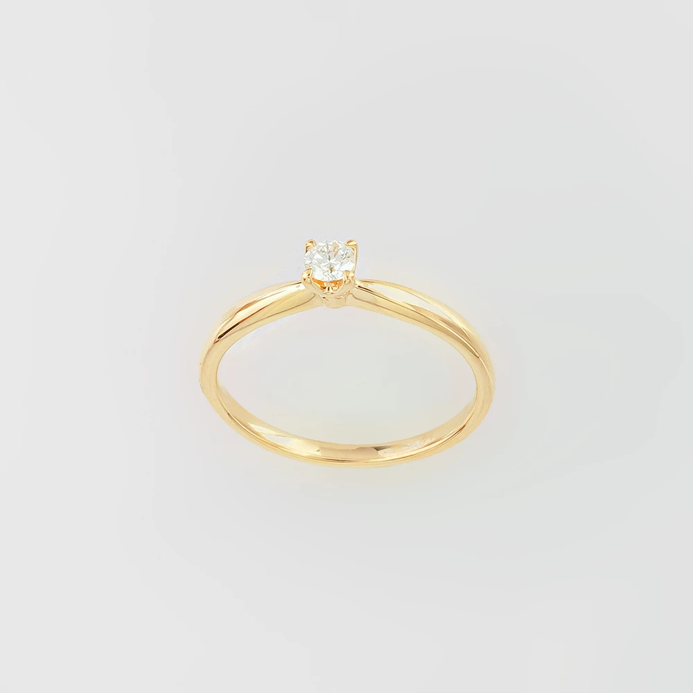 Кольцо с бриллиантом из желтого золота 585 пробы