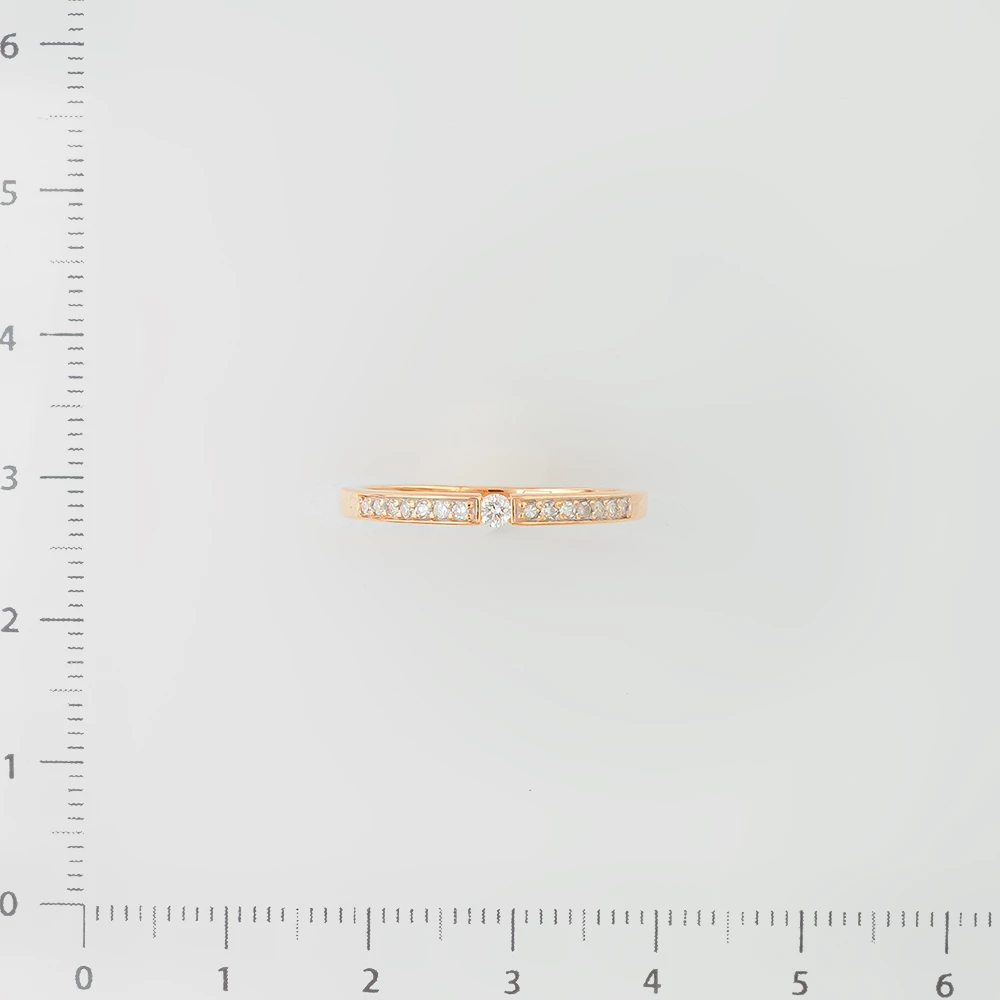 Кольцо с бриллиантом из красного золота 585 пробы