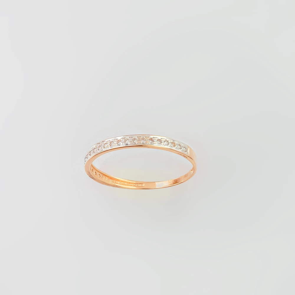 Кольцо с бриллиантом из красного золота 585 пробы