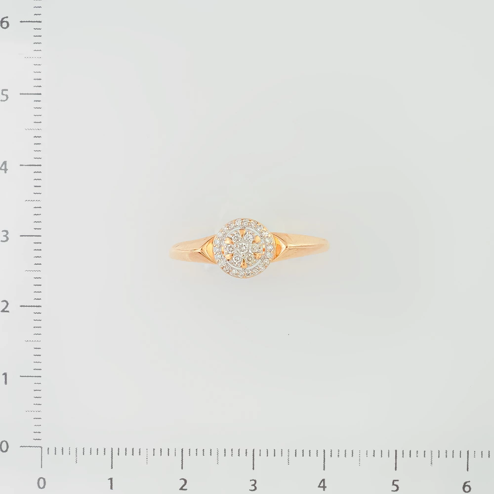 Кольцо с бриллиантом из красного золота 585 пробы