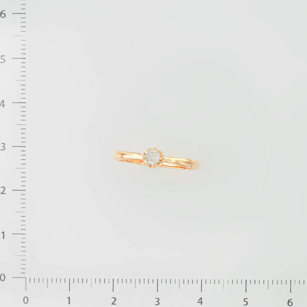 Кольцо с бриллиантом из красного золота 585 пробы