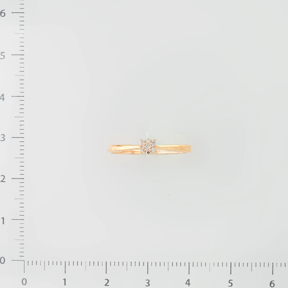 Кольцо с бриллиантом из красного золота 585 пробы