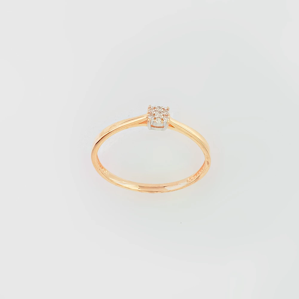 Кольцо с бриллиантом из красного золота 585 пробы