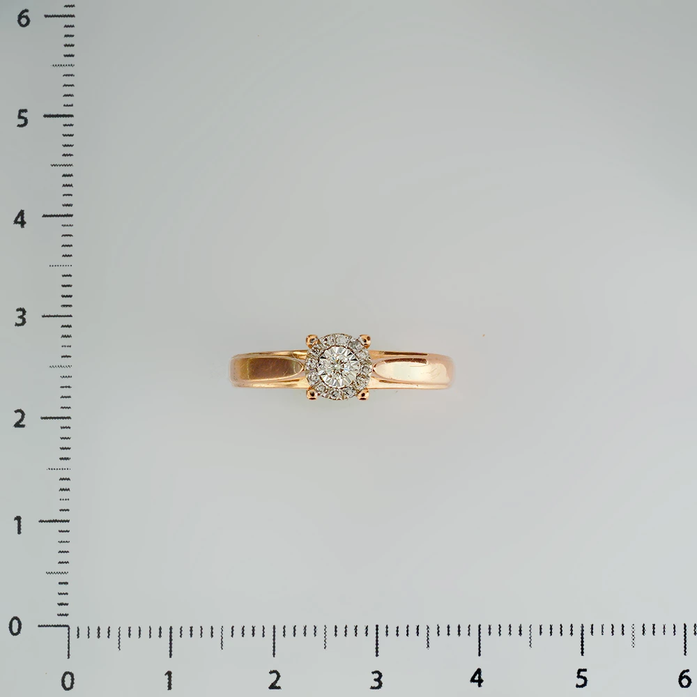 Кольцо с бриллиантом из красного золота 585 пробы