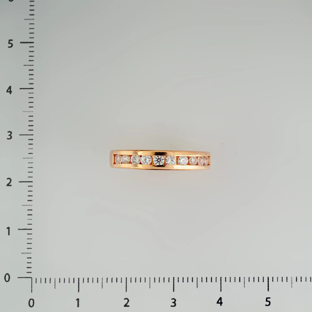 Кольцо с фианитом из красного золота 585 пробы