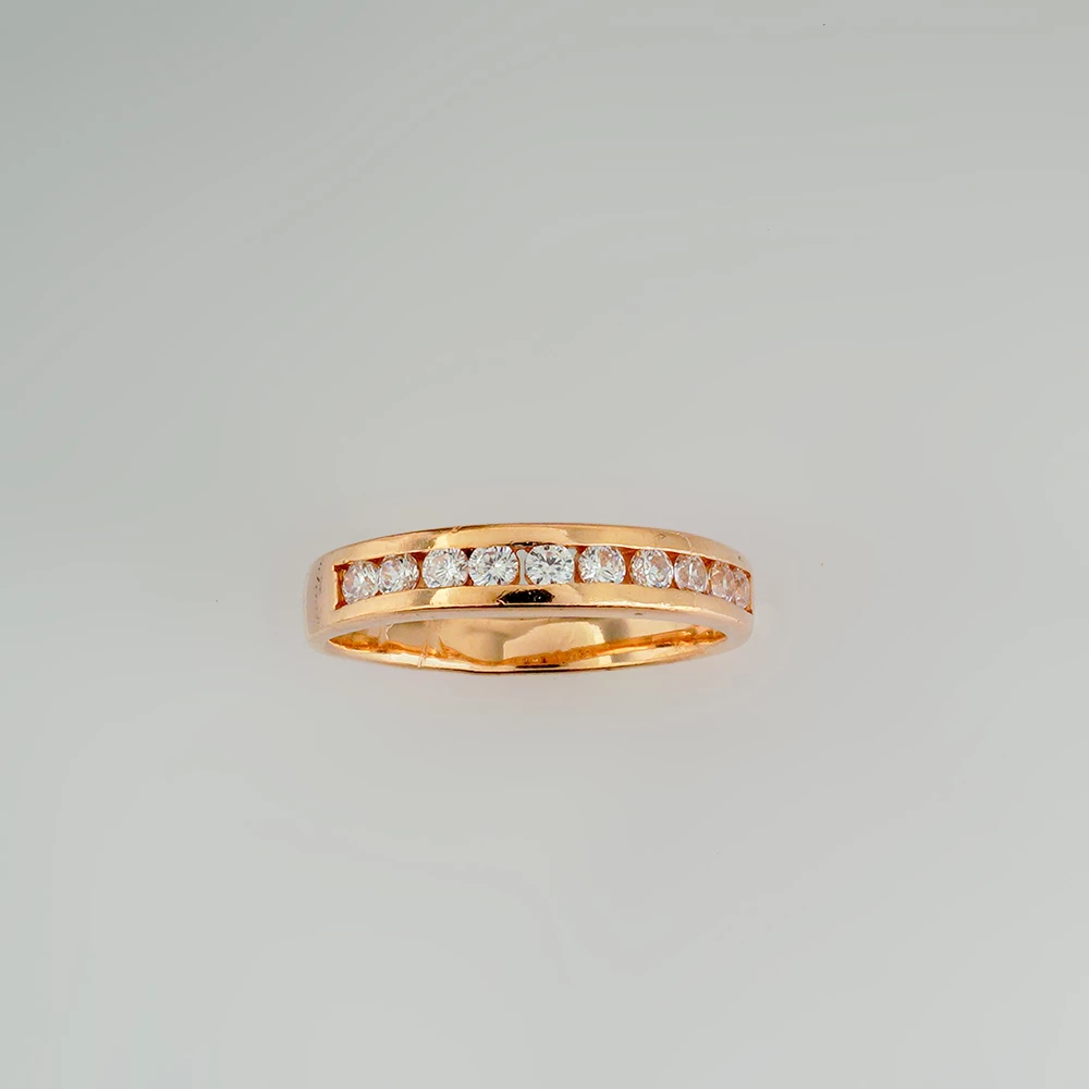 Кольцо с фианитом из красного золота 585 пробы