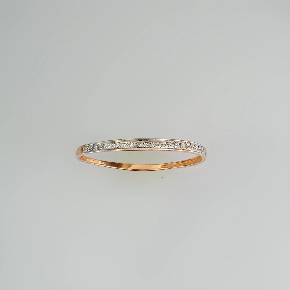 Кольцо с бриллиантом из красного золота 585 пробы