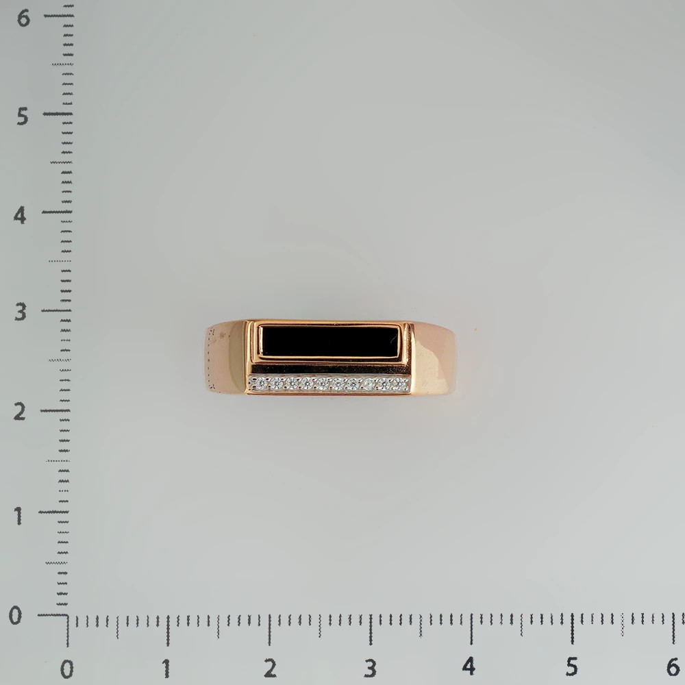 Кольцо с фианитом из красного золота 585 пробы