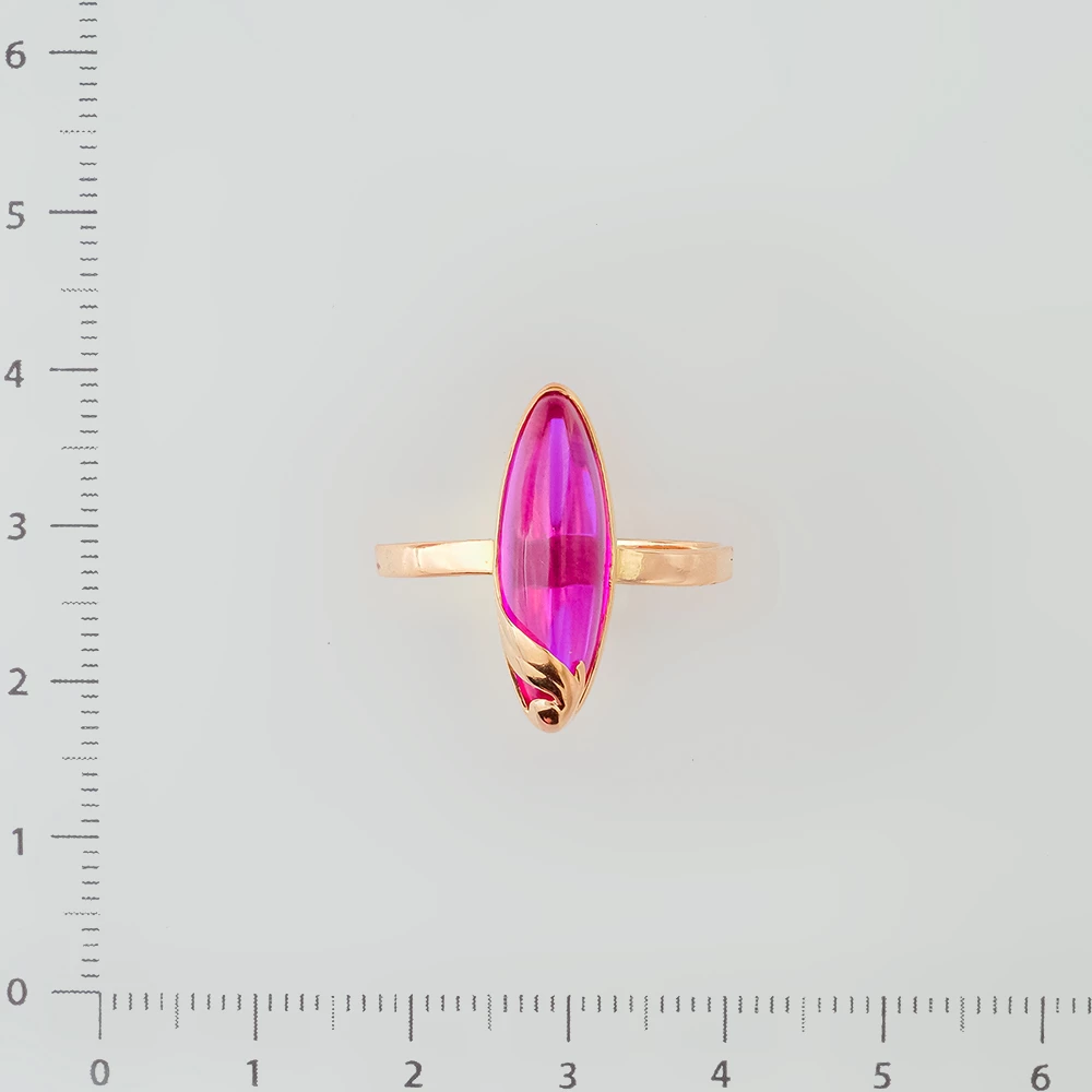 Кольцо с фианитом из красного золота 583 пробы