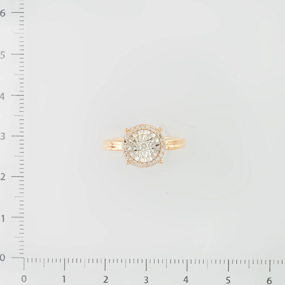 Кольцо с бриллиантом из красного золота 585 пробы