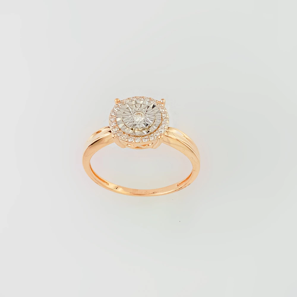 Кольцо с бриллиантом из красного золота 585 пробы