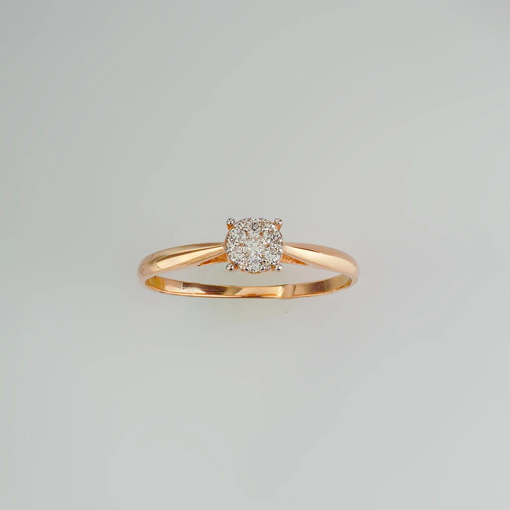 Кольцо с бриллиантом из красного золота 585 пробы