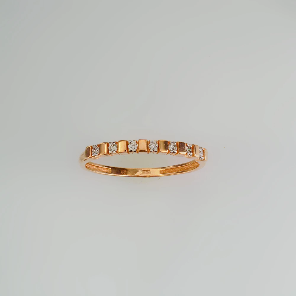 Кольцо с бриллиантом из красного золота 585 пробы