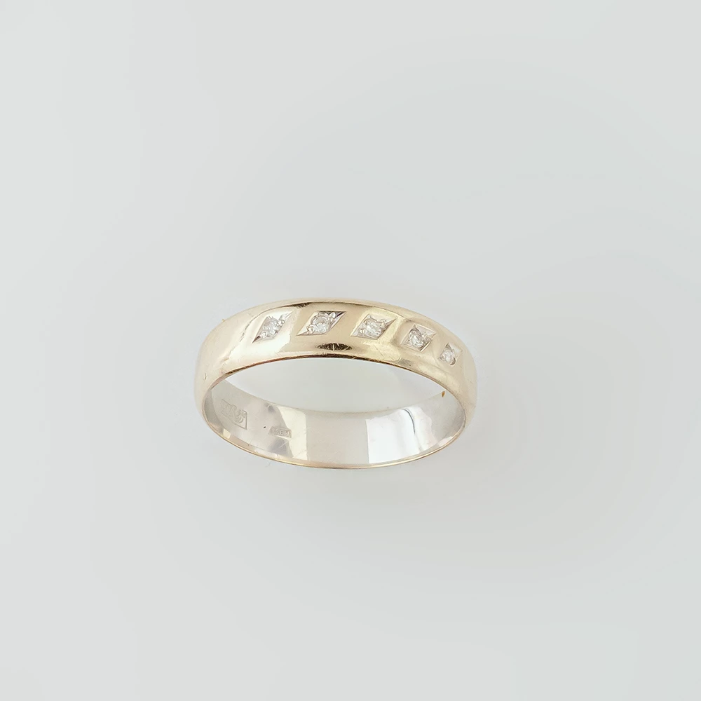 Кольцо с бриллиантом из белого золота 585 пробы