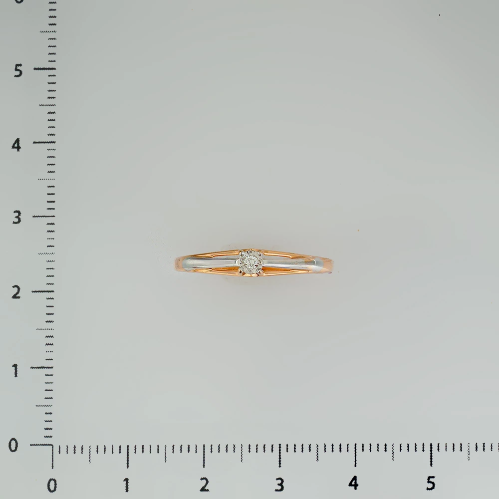 Кольцо с бриллиантом из красного золота 585 пробы