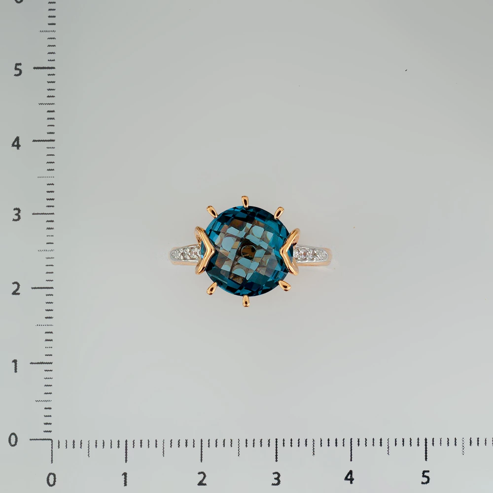 Кольцо с топазом лондон из красного золота 585 пробы