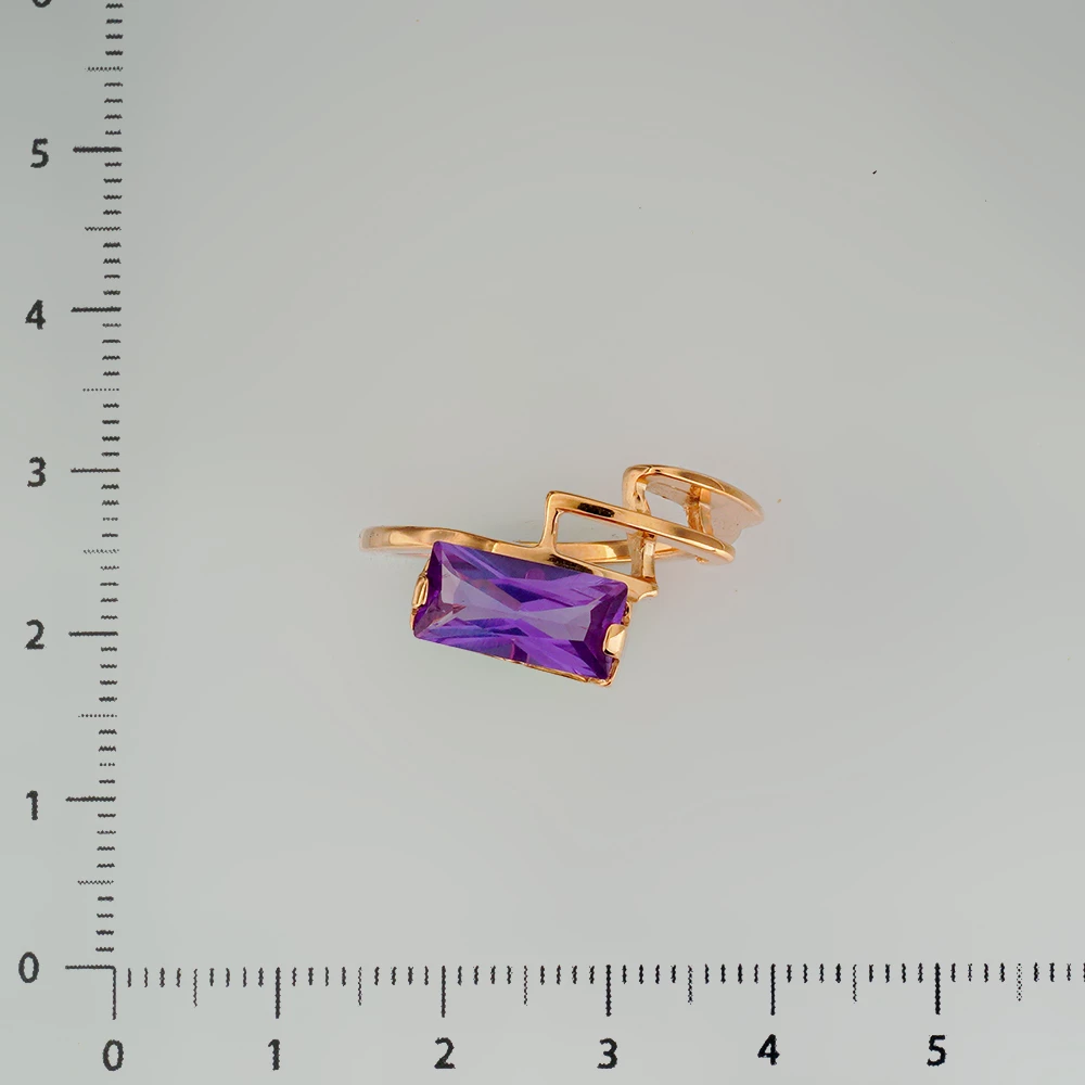 Кольцо с александритом синтетическим из красного золота 585 пробы