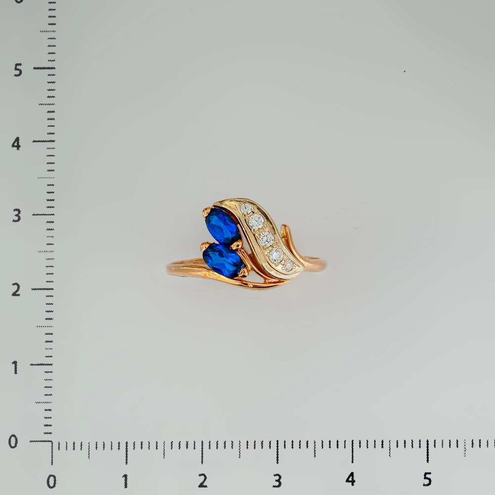 Кольцо с ситаллом из красного золота 585 пробы