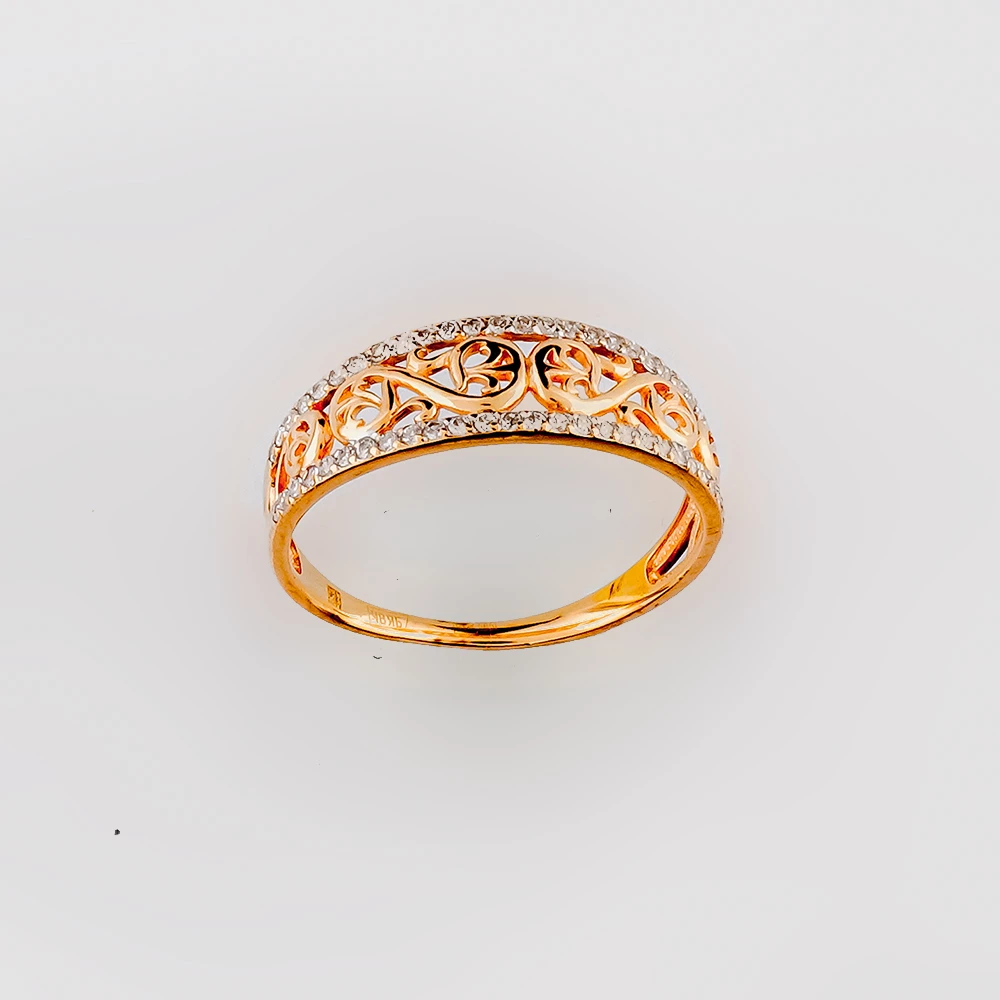 Кольцо с бриллиантом из красного золота 585 пробы