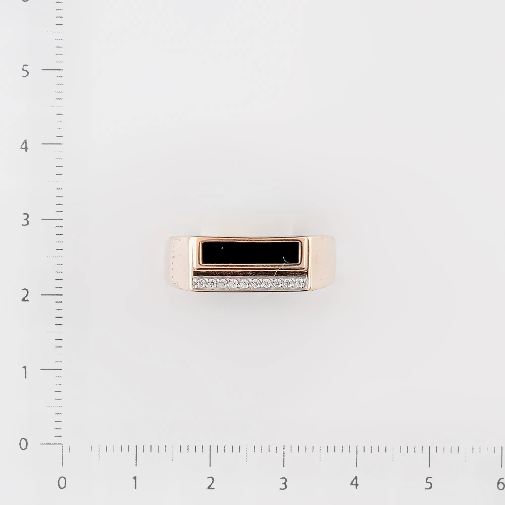 Кольцо с фианитом из красного золота 585 пробы