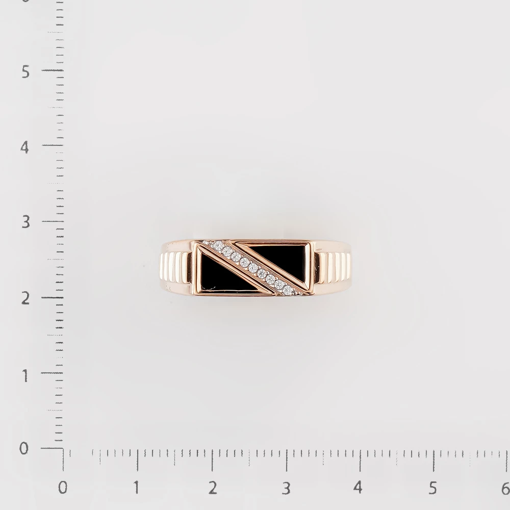 Кольцо с фианитом из красного золота 375 пробы