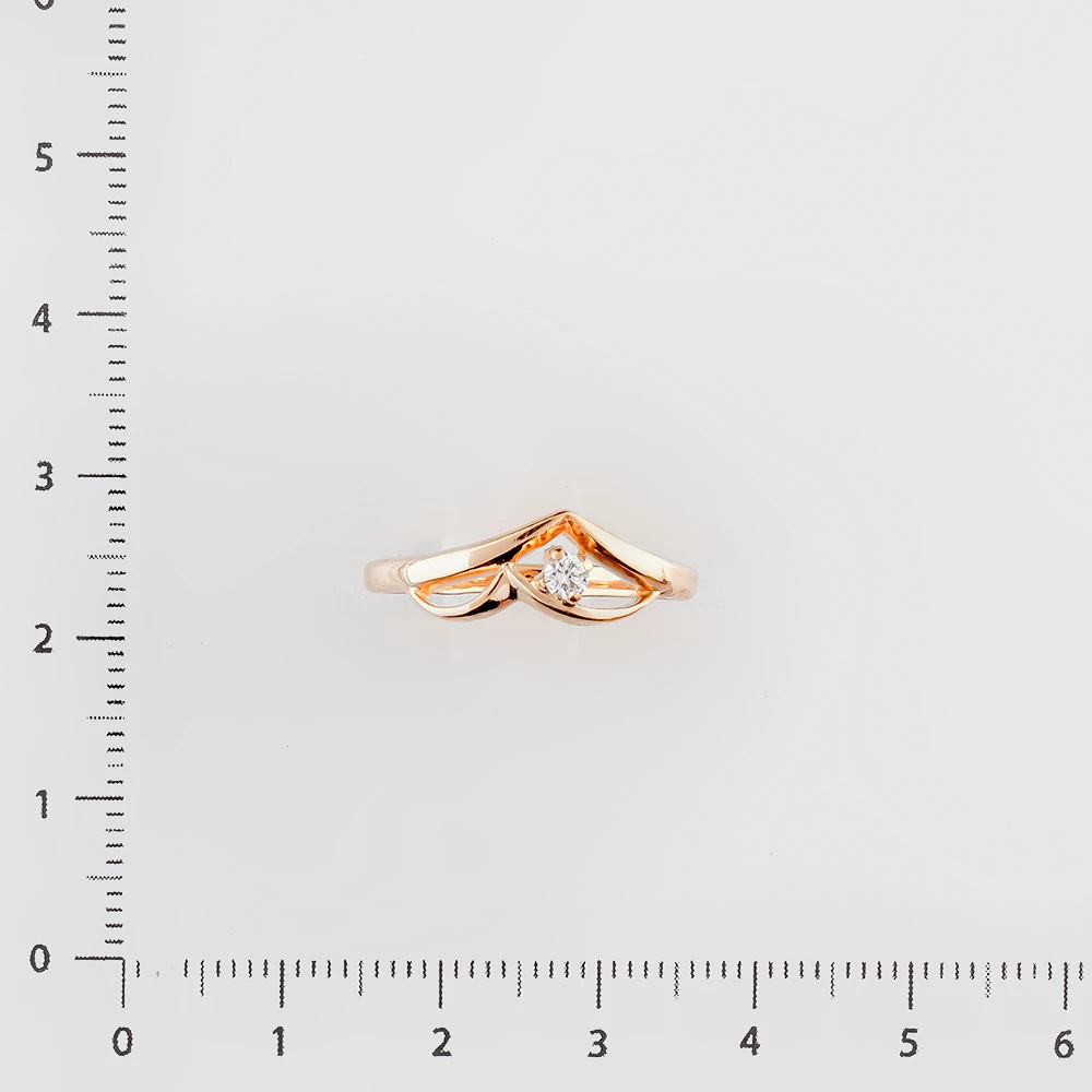 Кольцо с бриллиантом из красного золота 585 пробы