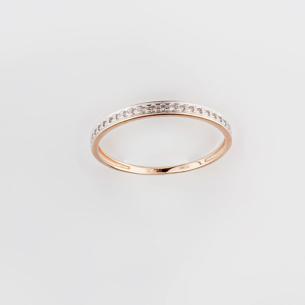 Кольцо с бриллиантом из красного золота 585 пробы