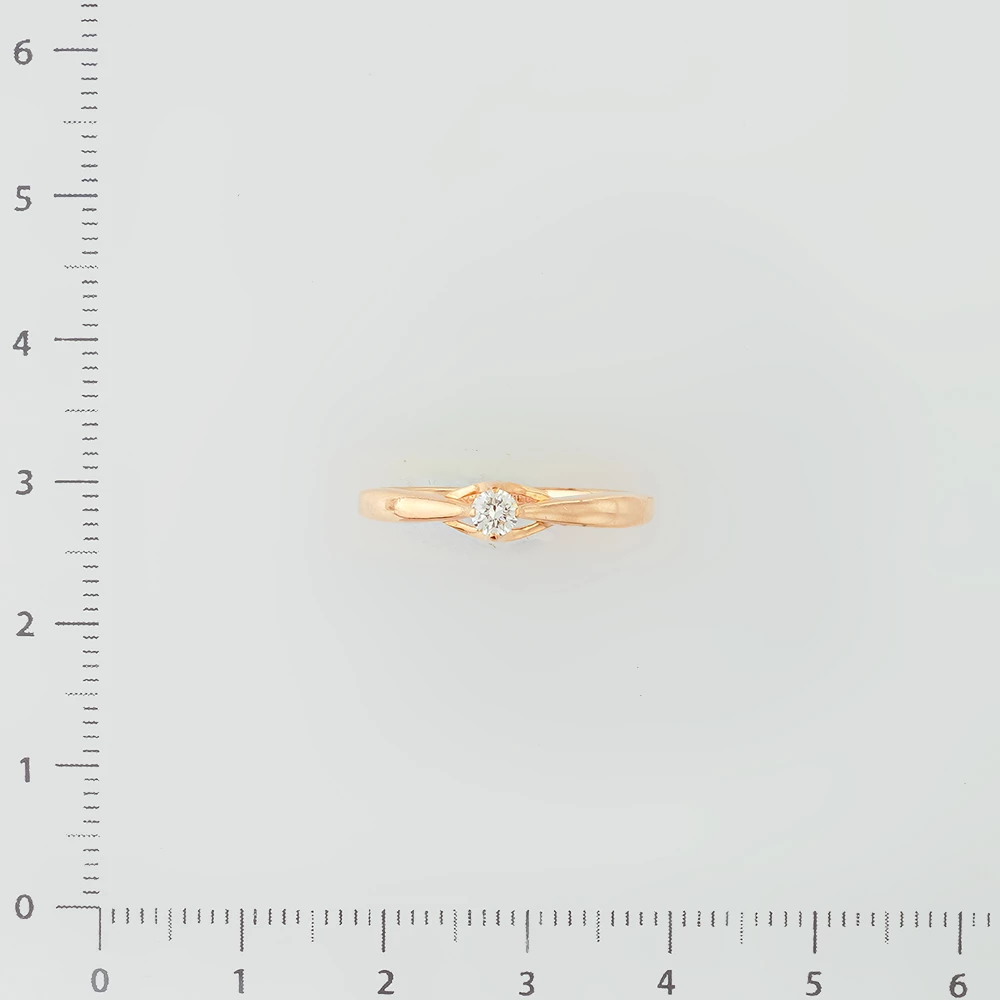 Кольцо с бриллиантом из красного золота 585 пробы