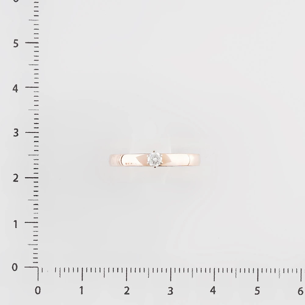 Кольцо с бриллиантом из красного золота 585 пробы