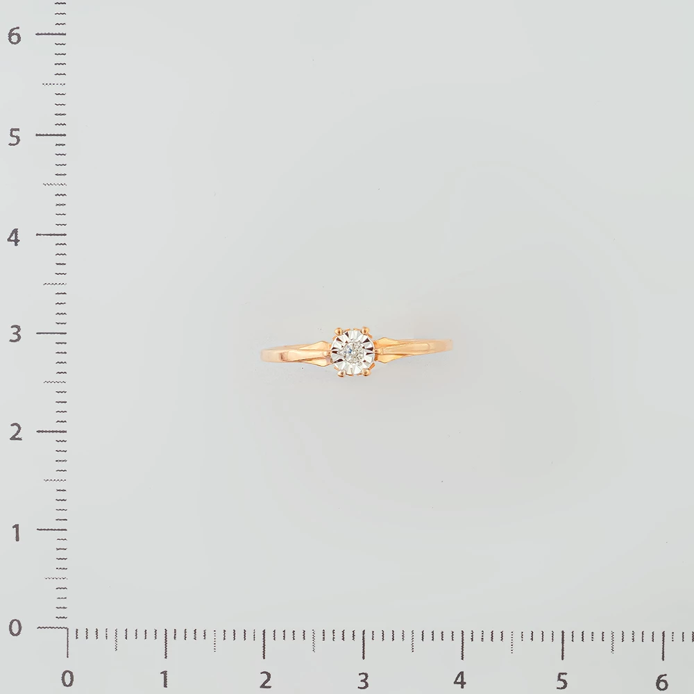 Кольцо с бриллиантом из красного золота 585 пробы