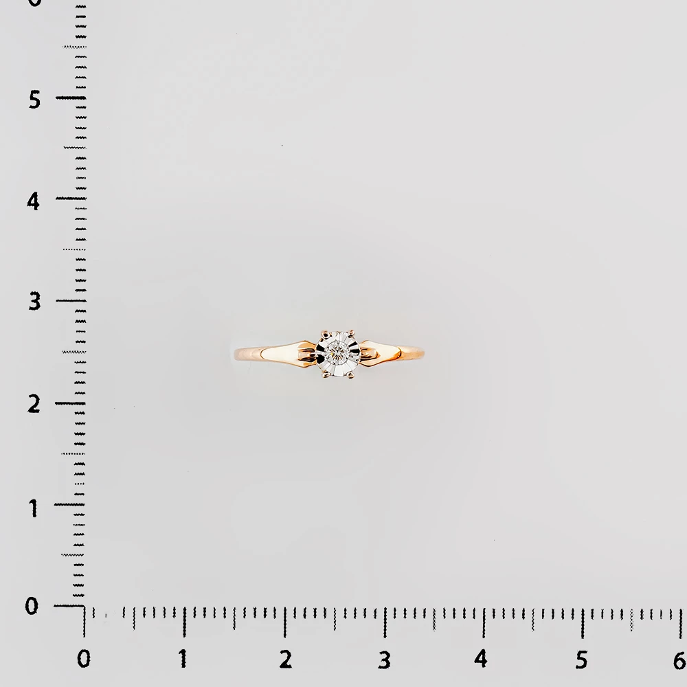 Кольцо с бриллиантом из красного золота 585 пробы