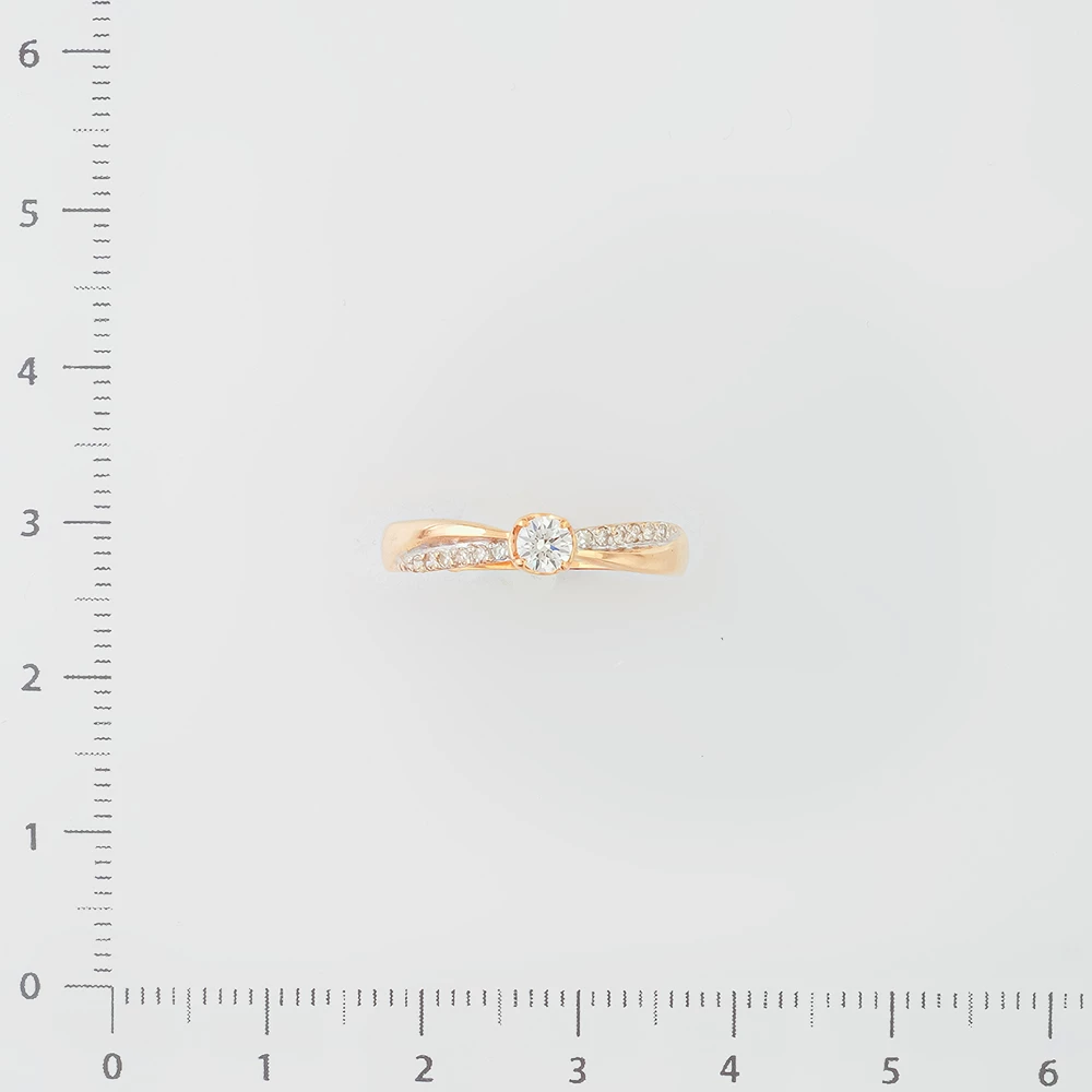 Кольцо с бриллиантом из красного золота 585 пробы