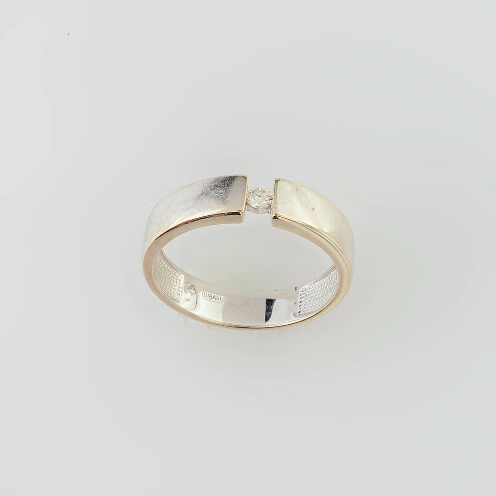 Кольцо с бриллиантом из белого золота 585 пробы