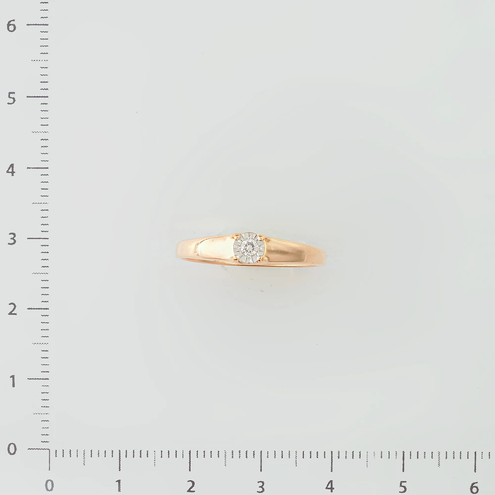 Кольцо с бриллиантом из красного золота 585 пробы