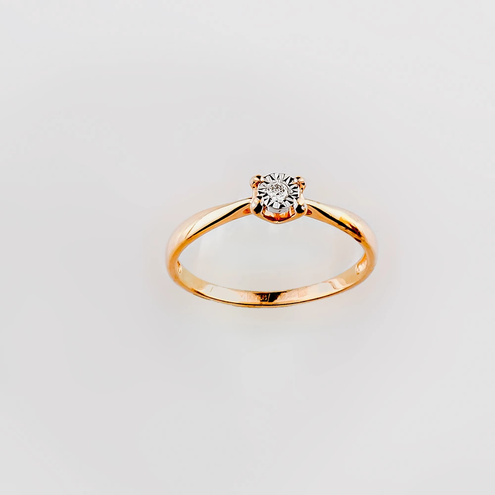 Кольцо с бриллиантом из красного золота 585 пробы