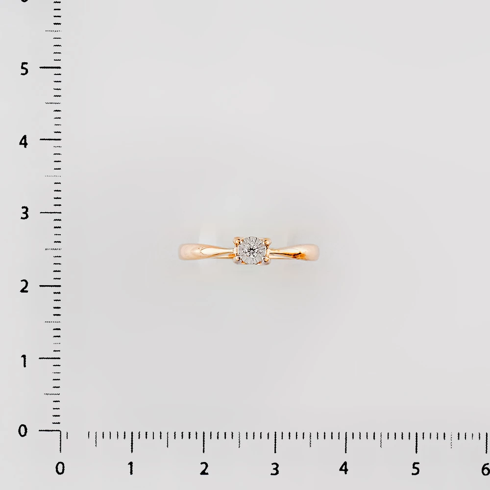 Кольцо с бриллиантом из красного золота 585 пробы