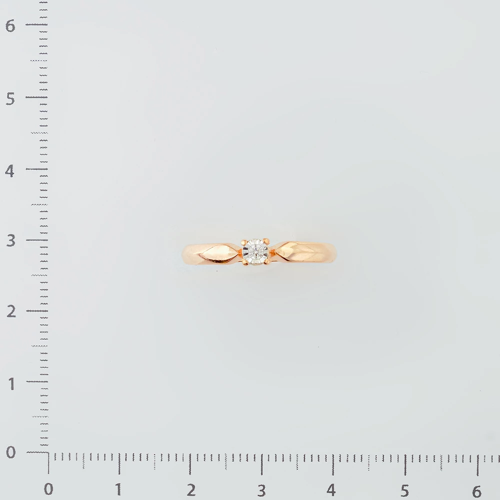 Кольцо с бриллиантом из красного золота 585 пробы